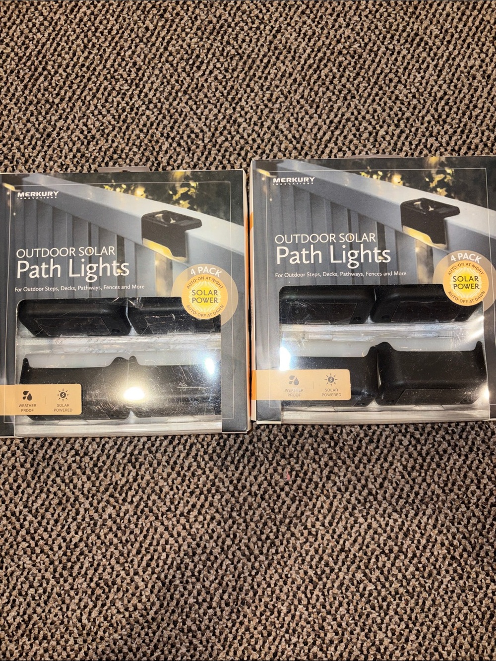 Outdoor Solar Path Lights - Black (4 Pack) set of 2